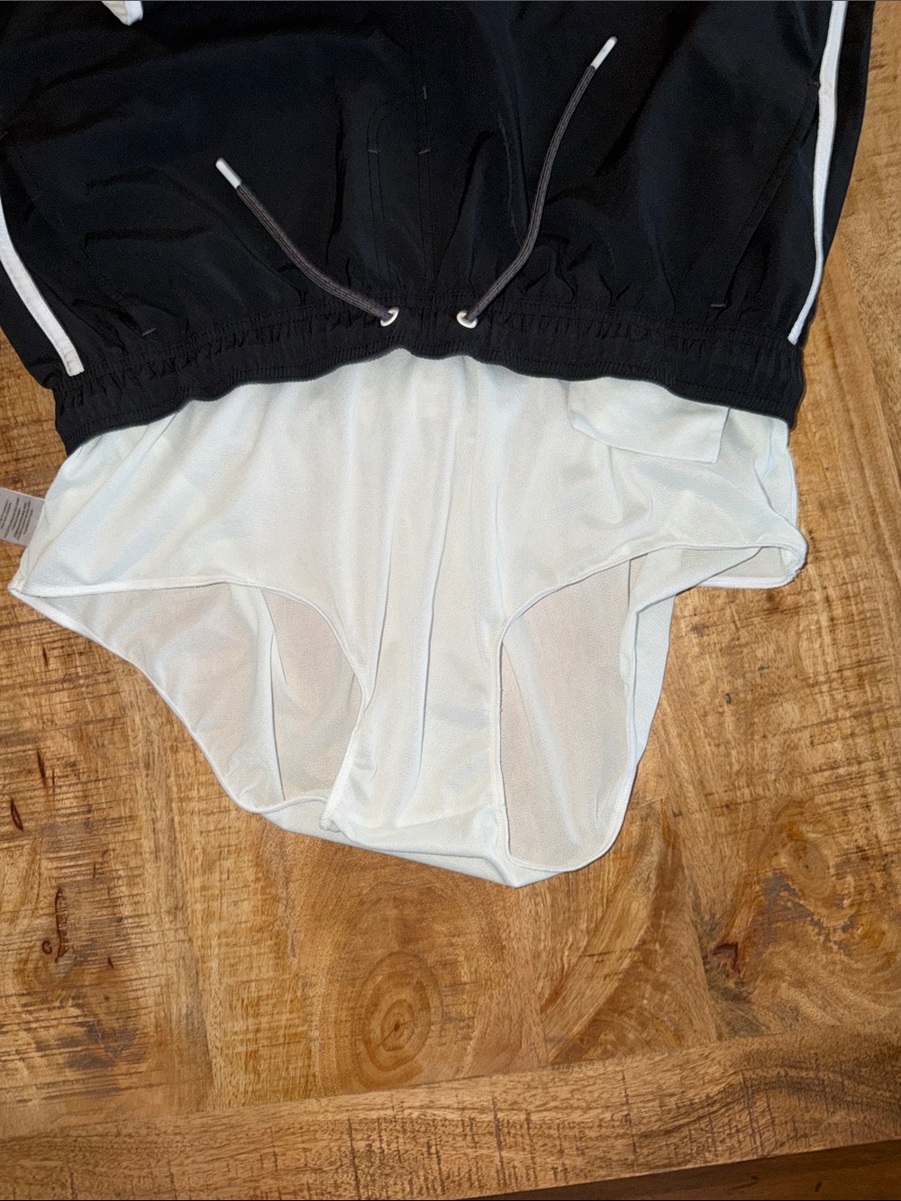 Laguna B Black Athletic Shorts with White Trim - Picture 3 of 4